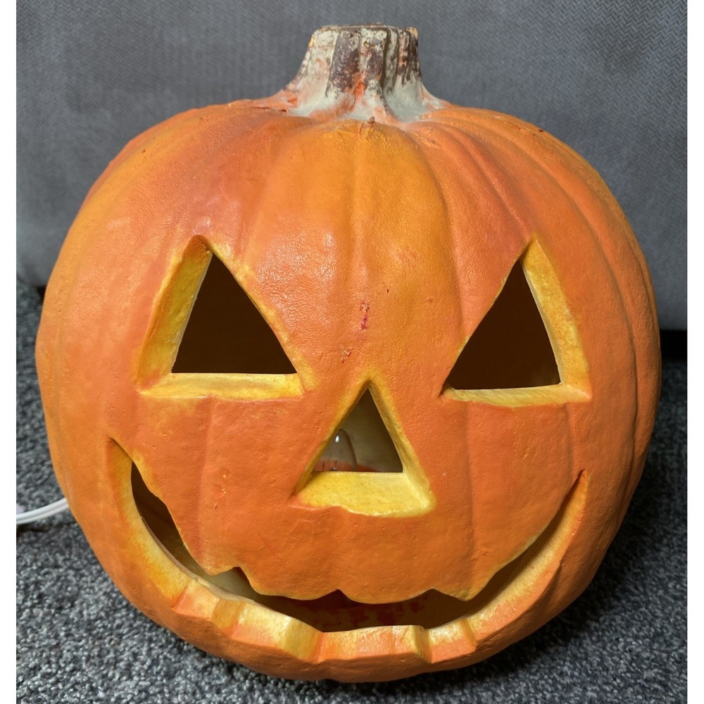 Vintage 1993 Plug-In Pumpkin Jack O Lantern Trendmasters Indoor Use Only